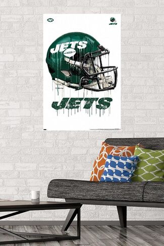 ملصق حائط من Trends International NFL New York Jets - خوذة بالتنقيط 20، 22.375 بوصة × 34 بوصة، نسخة غير مؤطرة in Saudi Arabia