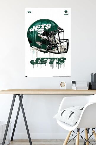 ملصق حائط من Trends International NFL New York Jets - خوذة بالتنقيط 20، 22.375 بوصة × 34 بوصة، نسخة غير مؤطرة in Saudi Arabia