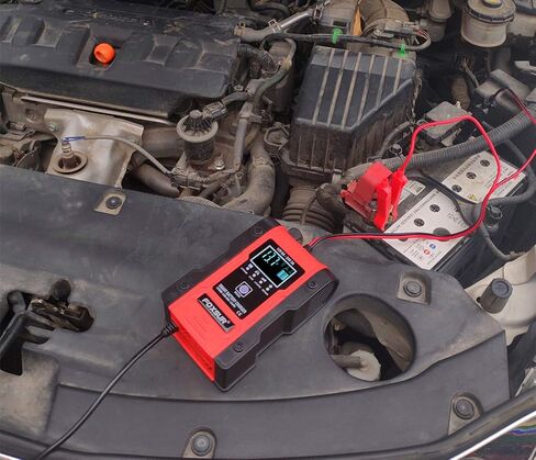 [New Upgrade] Lithium Battery Charger, 12V/24V 6Amp Full Automatic Intelligent Car Battery Charger(lithium batteries, lead-acid batteries, Calcium, etc)/Maintainer Delivers 7 Stage Charging in Saudi Arabia