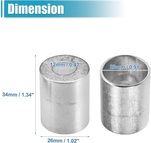 uxcell 8pcs Car Aluminum Cylindrical Air Conditioner Pipe Joint Fitting Sleeve 12mm 23mm Hole Dia in Saudi Arabia