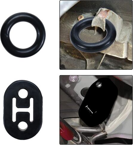 Universal Car Rubber Exhaust Hanger 2 Hole Exhaust Mounting Bushing Insulator Muffler Bracket with O Ring (4 Brackets + 4 O Rings) in Kuwait