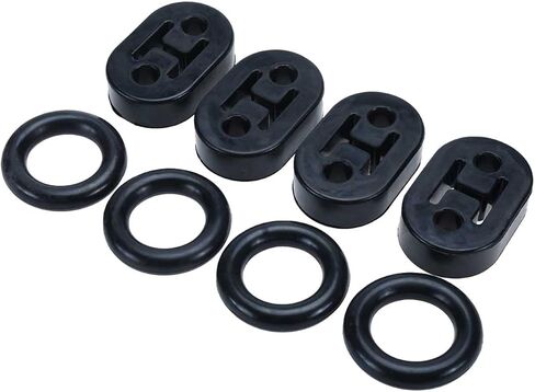 Universal Car Rubber Exhaust Hanger 2 Hole Exhaust Mounting Bushing Insulator Muffler Bracket with O Ring (4 Brackets + 4 O Rings) in Kuwait