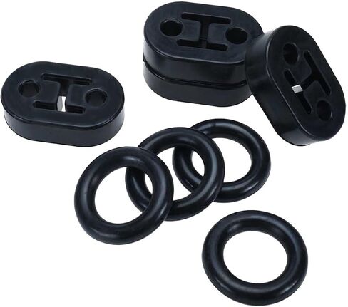 Universal Car Rubber Exhaust Hanger 2 Hole Exhaust Mounting Bushing Insulator Muffler Bracket with O Ring (4 Brackets + 4 O Rings) in Kuwait