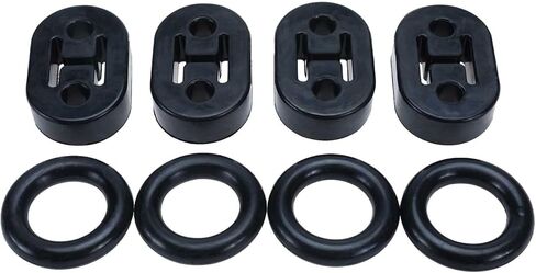 Universal Car Rubber Exhaust Hanger 2 Hole Exhaust Mounting Bushing Insulator Muffler Bracket with O Ring (4 Brackets + 4 O Rings) in Kuwait