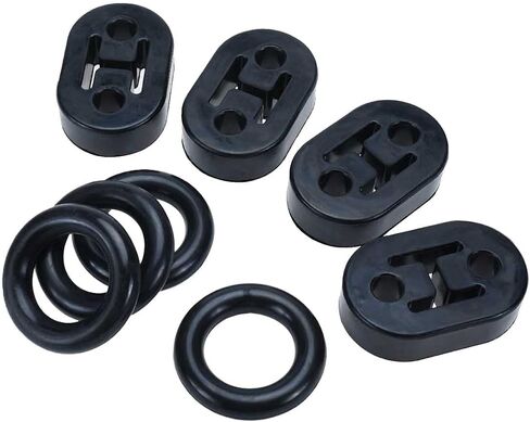 Universal Car Rubber Exhaust Hanger 2 Hole Exhaust Mounting Bushing Insulator Muffler Bracket with O Ring (4 Brackets + 4 O Rings) in Kuwait