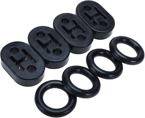 Universal Car Rubber Exhaust Hanger 2 Hole Exhaust Mounting Bushing Insulator Muffler Bracket with O Ring (4 Brackets + 4 O Rings) in Kuwait