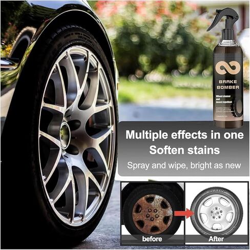 مفجر الفرامل، منظف العجلات غير الحمضي لتنظيف العجلات والإطارات، منظف الحواف ومزيل غبار الفرامل، سبيكة تنظيف آمنة، كروم ومطلي 120 مل (قطعة واحدة) in Kuwait