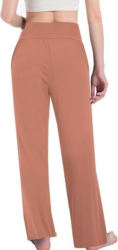 3PACK المرأة عارضة فضفاض واسعة الساق السراويل المريحة اليوغا عالية الخصر Sweatpants مريح صالة السراويل مع السراويل مع جيوب in Kuwait