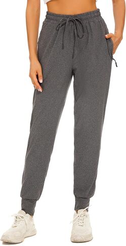 Women's Joggers Pants with Zipper Pockets Activewear Jogger Track Cuff Lounge Sweatpants for Yoga Workout Running in Saudi Arabia