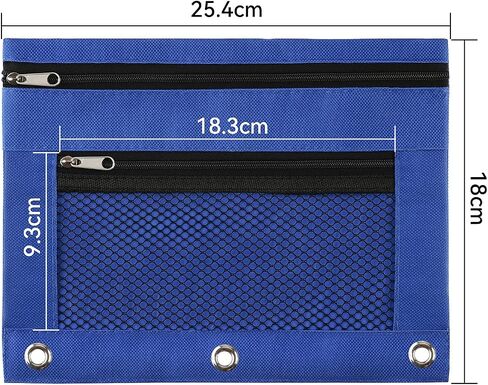 Vetoo Pencil Pouches, Bulk 12 Pack Color Pencil Case, 2 Zipper Bag Cloth Pouches for 3 Ring Binders in Saudi Arabia
