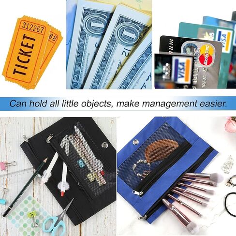Vetoo Pencil Pouches, Bulk 12 Pack Color Pencil Case, 2 Zipper Bag Cloth Pouches for 3 Ring Binders in Saudi Arabia