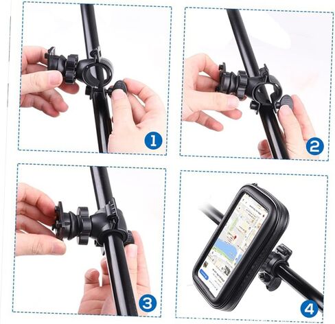 CLISPEED 1pc Motorcycle Bike Cycling Accessories Pouch Mobile Holder for Bike Handlebar Case Phone Case Mobile Phone Holder Mobile Phone Bag Black Accessory Bag Battery Car in Saudi Arabia