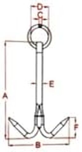 US Stainless Stainless Steel 316 Hook Anchor 8" (200mm) Marine Grade Grapple Grappling Hook in Saudi Arabia