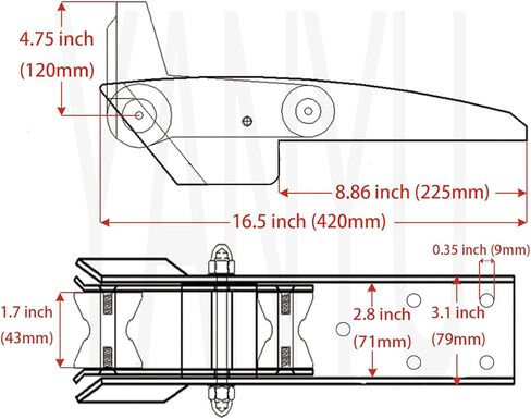 بكرة مرساة ذاتية الإطلاق مقاس 16.5 بوصة من الفولاذ المقاوم للصدأ 316 مع أسطوانة مزدوجة محورية لـ 16.5 رطل - 33 رطل بكرات القوس المحورية للقوارب in Kuwait