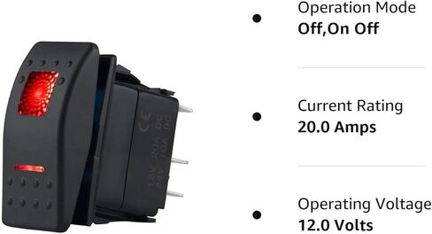 Switchtec 1 قطعة 12 فولت مفتاح الروك ضوء LED أحمر (قياسي 5 دبابيس) مفتاح تشغيل وإيقاف لشاحنات القوارب RZR 1000 Ranger Maverick Auto Rv Golf Cart Marine Panel Light Bar Fog Light Winch Led in Kuwait