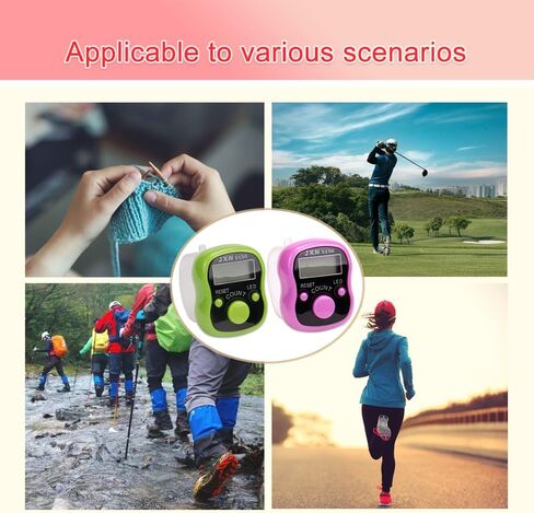 6 قطع من حلقة عداد الأصابع القابلة للتعديل مع ضوء LED عدد النقرات الرقمية من 0-99999 (لون عشوائي) in Kuwait