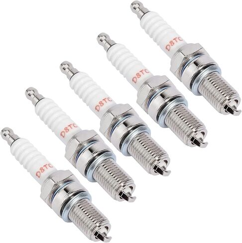 حزمة من 5 شمعات الإشعال D8TC D8EA DR8EA لـ CG 125 125cc-150cc 200cc 250cc GY6 CG125 CF250 CH250 دراجة نارية ATV رباعية سكوتر Go Kart Moped Pit Dirt Racing Pocket Mini Bike Chinese Buggy TaoTao in Kuwait