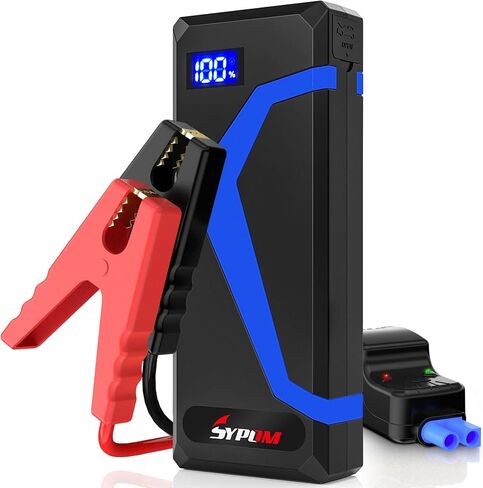 حزمة بطارية 4150A Peak Jump Starter - صندوق قفز 12 فولت لجميع أنواع الغاز/ما يصل إلى 12 لتر ديزل - بنك طاقة USB مزدوج، ضوء الطوارئ (أحمر) in Saudi Arabia