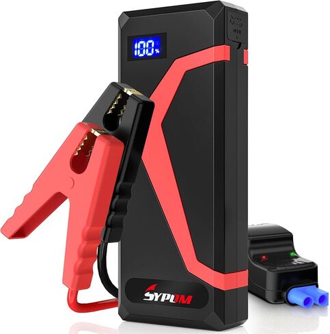 حزمة بطارية 4150A Peak Jump Starter - صندوق قفز 12 فولت لجميع أنواع الغاز/ما يصل إلى 12 لتر ديزل - بنك طاقة USB مزدوج، ضوء الطوارئ (أحمر) in Saudi Arabia