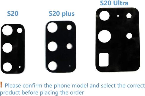 قطعتان من غطاء العدسة الزجاجية للكاميرا الخلفية لهاتف Galaxy S20 لهاتف Samsung Galaxy S20 (جميع شركات النقل) مع أدوات إصلاح (S20) (أسود) in Kuwait