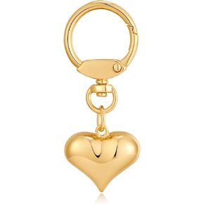 Bag Purse Charms for Handbags - Gold/White Gold Heart Keychain Accessories for Women Trendy Car Key Chain Pendant Jewelry Gifts
