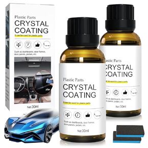 Crystal Shield Pro Car Plastic Restorer Kit – Instant UV Protection & Scratch Defense, Deep Gloss Renewal for Dash, Trim, Wheel Arches (2-Piece Set, 30-Day Shine Guarantee)