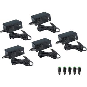 12V 2A 24W POWERSED AC DC ADAPTER مع قابس 5.5 × 2.1 مم لرصد شاشة CCTV BT SPEAKER ETHERNET ROUTER ETC ، 5 PACK