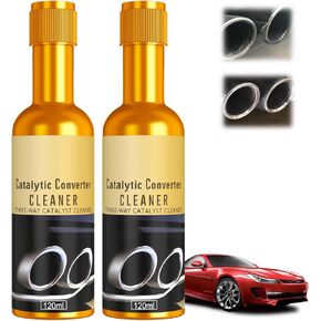 2pcs منظف المحول الحفاز ، محفز منظف السيارات ، منظف محرك أجزاء السيارات ، منظفات أنابيب الوقود وأنابيب العادم ، منظف ودائع كربون أنابيب العادم ، زيت معالجة نظام الوقود المضافة