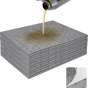 50pc زيت منصات الامتصاص | 13 "X10" Meltblown polypropylene حصير ، خطوط يدوية للسيارات وورشة العمل | الفراغ المعبأة البيئية ، والتحكم في الانسكابات القابلة لإعادة الاستخدام