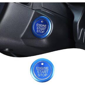 Car Engine Start Stop Push Start Button Ring Cover Trim Compatible with Ford Ranger 2023 2024，Aluminum Car Push Start Button Cover Key Ignition Starter Switch Knob Ring Cover Accessories (Silver)