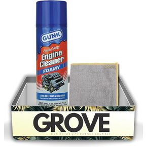 رذاذ منظف محرك Gunk Pray 17 Oz مع قطعة قماش من الألياف الدقيقة - محرك قوي للسيارات والشاحنات و RVs والمعدات الزراعية - يزيل الأوساخ والأوساخ والغبار على الطريق - (عنصران)