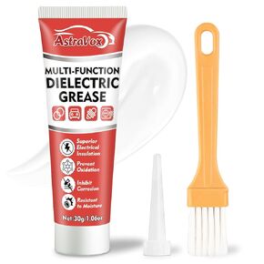 AstraVox Silicone Dielectric Grease for Electrical Connectors Automotive, Spark Plug Grease with Brush, Ideal for O Rings, Marine, and Household Use, Insulate & Waterproof & Heat-Resistant 1oz (1pcs)