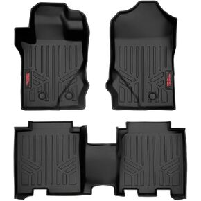 Rough Country All Weather Floor Mats for Ford Bronco 4-Door (2021-2025) - Non-Slip Waterproof Flexible Floor Mat, Front & Rear Set