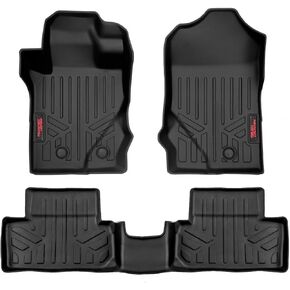 Rough Country All Weather Floor Mats for Ford Bronco 2-Door (2021-2025) - Non-Slip Waterproof Flexible Floor Mat, Front & Rear Set