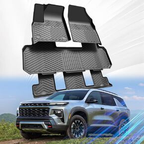 Car Floor Mats for Chevrolet Chevy Colorado/GMC Canyon Crew Cab 2023 2024 2025(Fit Carpet Floor) Accessories,TPE All Weather Protection Floor Mats,Custom Fit 1st&2nd Row Car Floor Liners Set