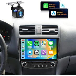 Podofo 8core 2g 64g Radio for Honda Accord 7th 2003-2007 Car Stereo مع 10.1inch 1280x720 IPS Touchscreen Carplay Carplay Android Auto Mirrorlink 5.0bluetooth wifi 36eq DPS RDS GPS Backup Camera