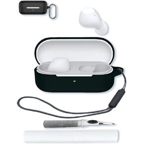 قضية لـ Sony WF C510 حقيبة أذن من Bluetooth Wireless In-Ear ، وغطاء واقي ناعم ، ومقاوم للصدمات ، و Bovugac Silicone مع Keychain & Cleaning Kit & Lanyard-White