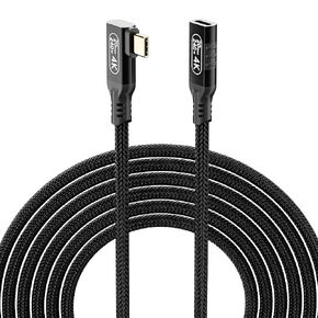 20 جيجابت في الثانية USB-C تمديد الزاوية اليمنى ، USB C ذكر إلى أنثى 16.5 قدم ، 4K موسع الحبل ، USB 3.2 امتداد 100W PD توافق الشحن السريع مع جهاز الكمبيوتر اللوحي المحمول الهاتف المحمول