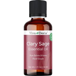 زيت فيفا دوريا العطري النقي 100% من المريمية العطرية، غير مخفف، درجة الطعام، 30 مل (1 أونصة سائلة)