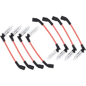 8pcs شرارة الأسلاك مجموعة 8 مم متوافقة مع GMC Hummer Chevrolet Cadillac Spark Slug Wires استبدال OEM#M8-48322،48322r