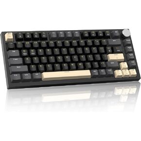 ATTACK SHARK K85 Rapid Trigger Gaming Keyboard with Coiled Cable, 82 Keys Wired Mechanical Keyboard, Magnetic Switch Actuation Point Adjustable, Gasket, PBT Keycaps, Knob, for DKS/MT/TGL/PC/Mac(Black) in Kuwait