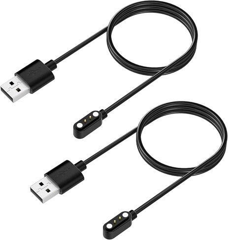 TiMOVO Smart Watch Charger Compatible with YAMAY Letsfit VeryFitPro, Magnetic USB Smartwatch Charging Cable for Umidigi Uwatch 3S 3 2 2S/Willful SW021 SW023 SW025, Black in Kuwait