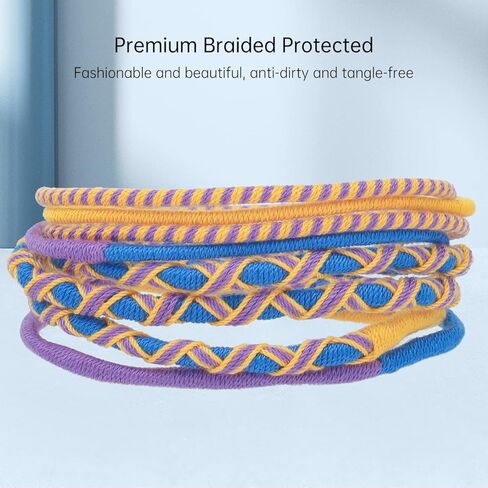 URIZONS Colorful Braided Unbreakable Headphones Wired - in Ear Earbuds Kids Earphones with Mic Tangle Free for Kids for iPhone/Samsung with Case in Kuwait