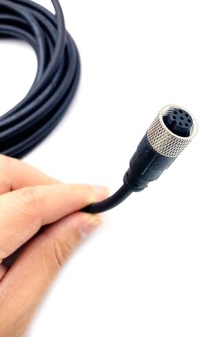 M12 8Pin Female Connector Cable, A Code Straight Aviation Plug Electrical Cable PVC Industrial Molded Cable for Industrial Automation Control Fieldbus Module 30V 2A AWG24（5Meter） in Kuwait