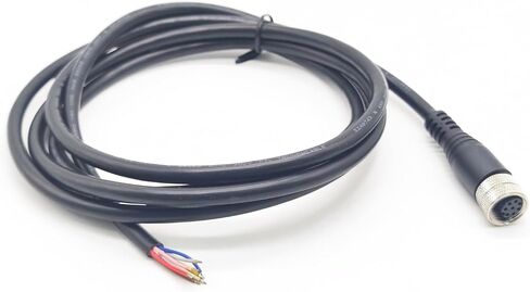 M12 8Pin Female Connector Cable, A Code Straight Aviation Plug Electrical Cable PVC Industrial Molded Cable for Industrial Automation Control Fieldbus Module 30V 2A AWG24（5Meter） in Kuwait