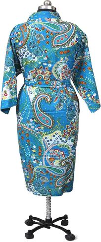 CRAFT KALA Women's Kimono Robe Long Robes with lorful Owl Printed White Kimono Nightgown,White,One Size in Saudi Arabia