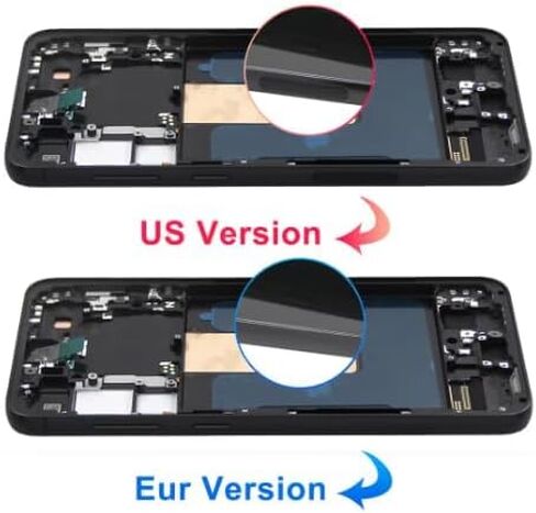 OLED for Samsung Galaxy S23 Plus Plus Screen Presentive لعرض Samsung S23 Plus LCD SM-S916B SM-S916U SM-S916W LCD Digitizer Touch Associal مع إطار (إصدار الولايات المتحدة ، مع بصمات الأصابع) (أسود) in Kuwait