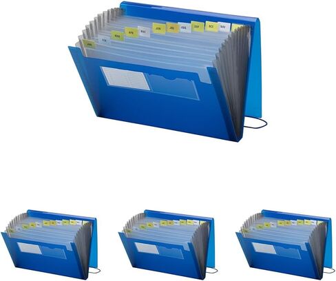 Smead Poly Expanding File, 12 Pockets, Flap and Cord Closure, Letter Size, Blue (70876) in Saudi Arabia