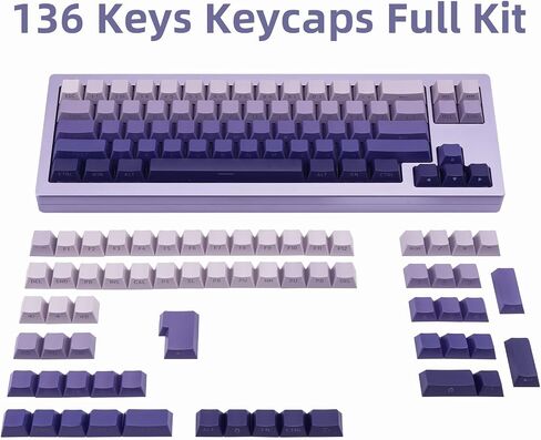136 مفاتيح كرز ملف تعريف تألق من خلال مجموعة Keycaps PBT ، طباعة مفاتيح مفاتيح متدرج وردي ، مفتاح مفاتيح مفاتيح بيضاء مخصصة مخصصة للإضاءة الخلفية للوحة مفاتيح ANSI/ISO تخطيط ANSI/ISO. in Kuwait