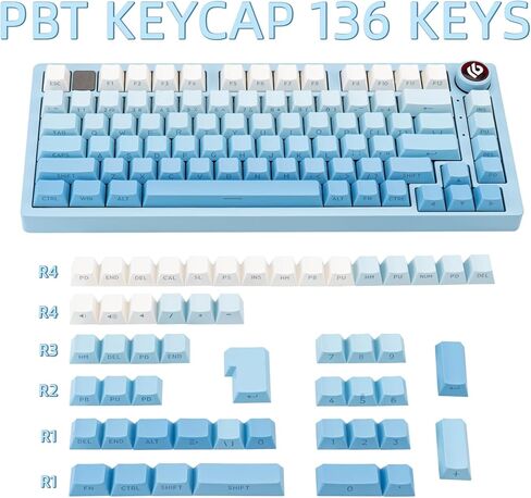 136 مفاتيح كرز ملف تعريف تألق من خلال مجموعة Keycaps PBT ، طباعة مفاتيح مفاتيح متدرج وردي ، مفتاح مفاتيح مفاتيح بيضاء مخصصة مخصصة للإضاءة الخلفية للوحة مفاتيح ANSI/ISO تخطيط ANSI/ISO. in Kuwait